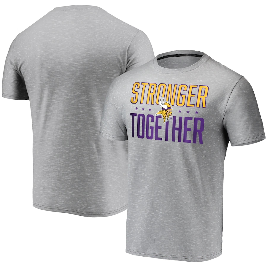Men's Minnesota Vikings Grey Stronger Together T-Shirt